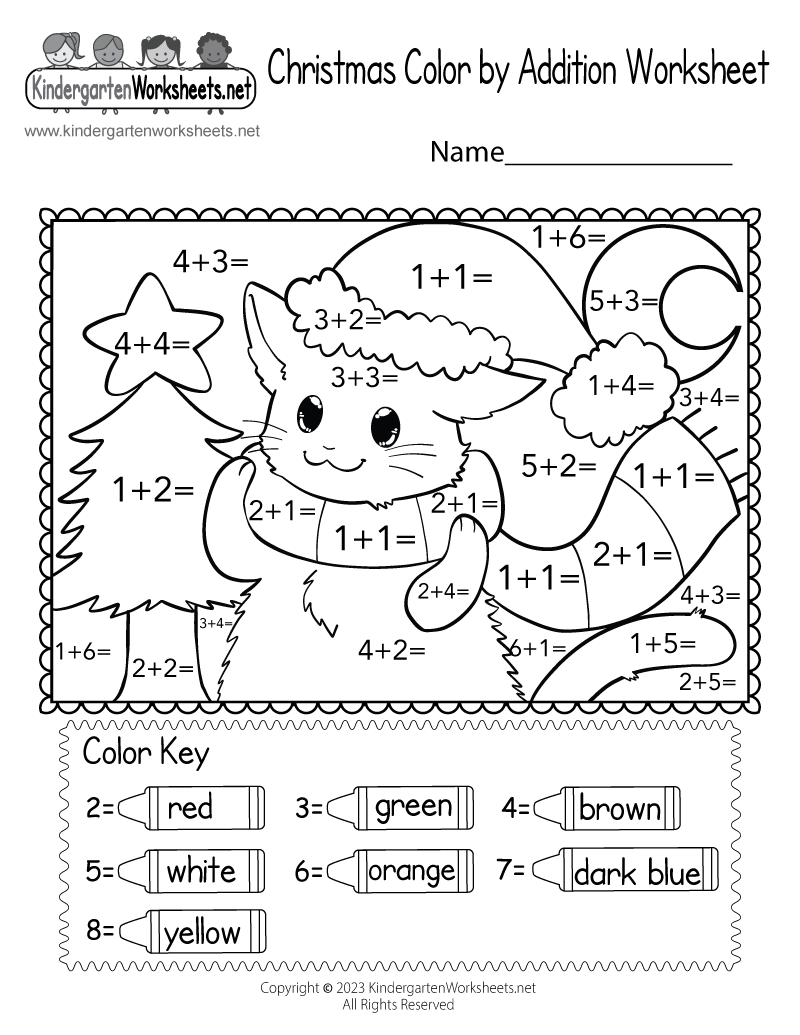 Christmas Color By Addition Worksheet Free Printable Digital amp PDF
