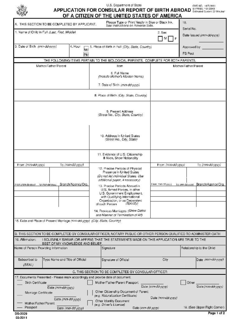 Form Ds 2029 Pdf 2021