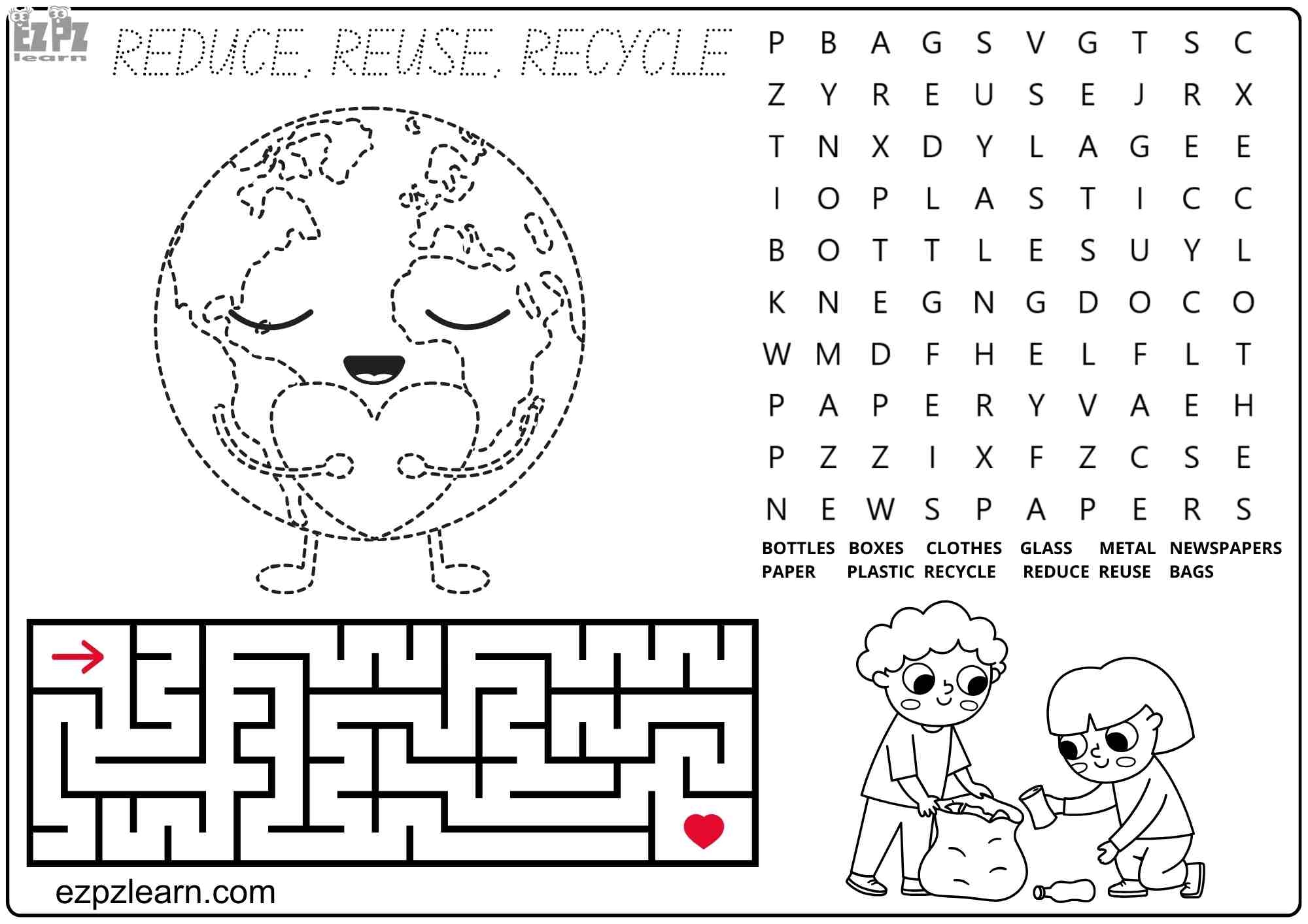 Free Printable Recycling Worksheets