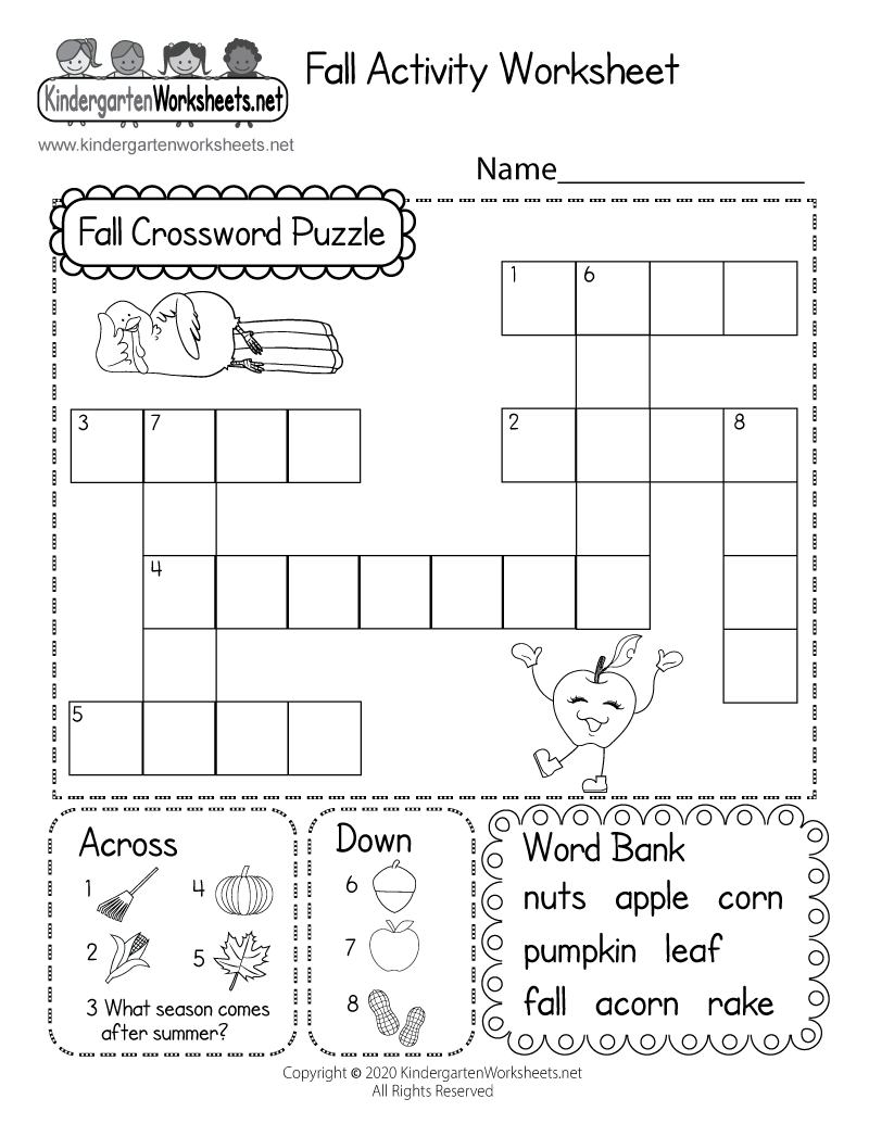 Crossword Puzzles For Kids Printable