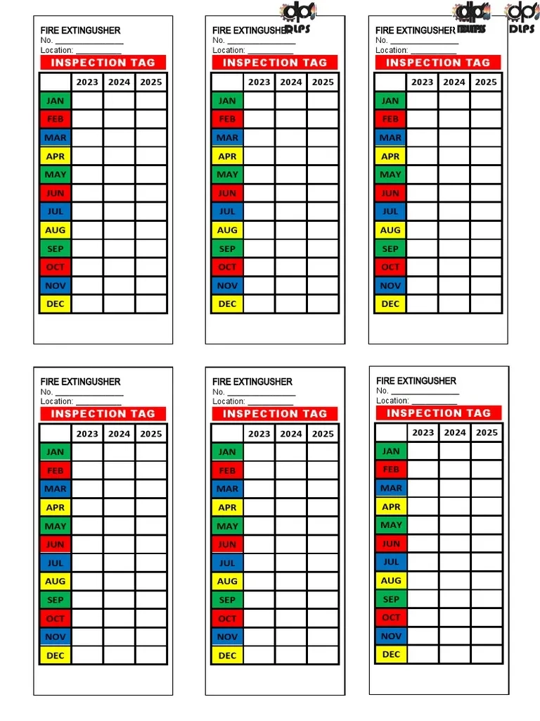 Fire Extinguisher Inspection Tag DLPS PDF