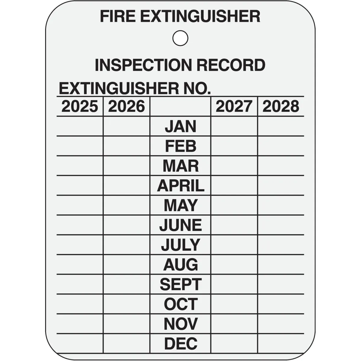 Printable Fire Extinguisher Inspection Tags Template Pdf
