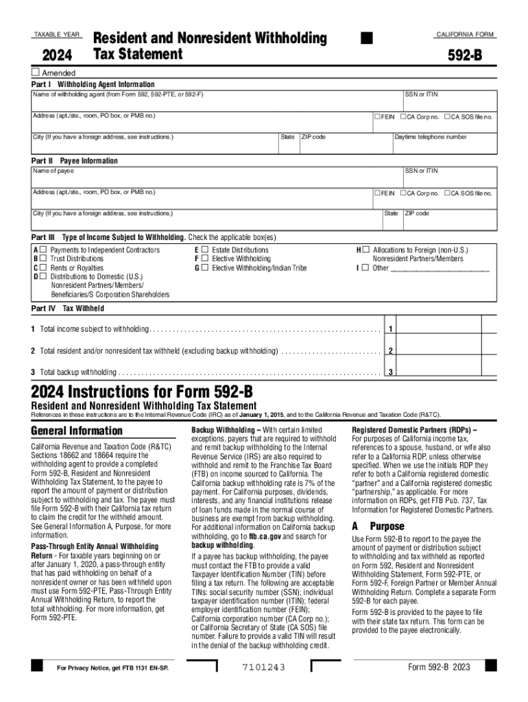 Form 592 Filing Fill Out amp Sign Online DocHub