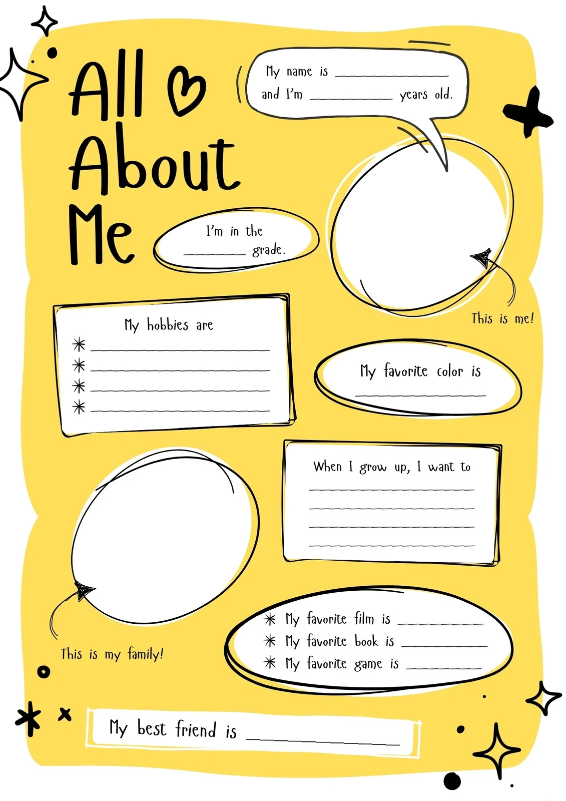 Free Printable Get To Know Me Worksheet