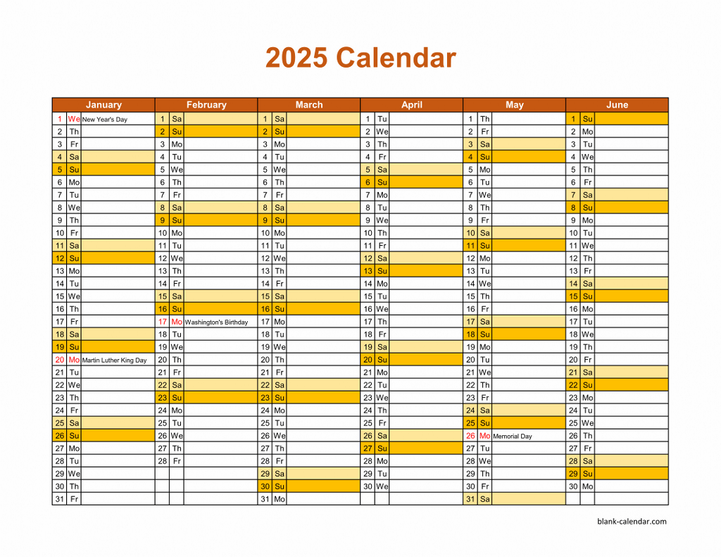 Free Download Printable Calendar 2025 Month In A Column Half A 