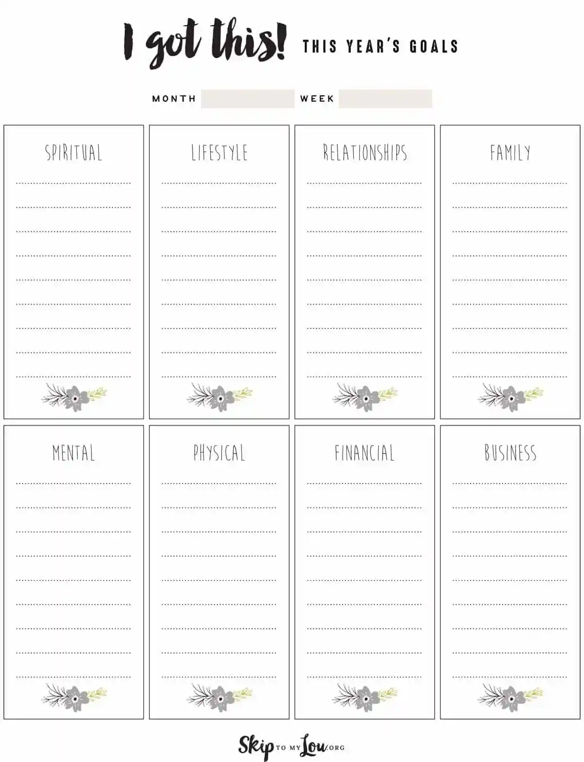 Goal Setting Free Printable