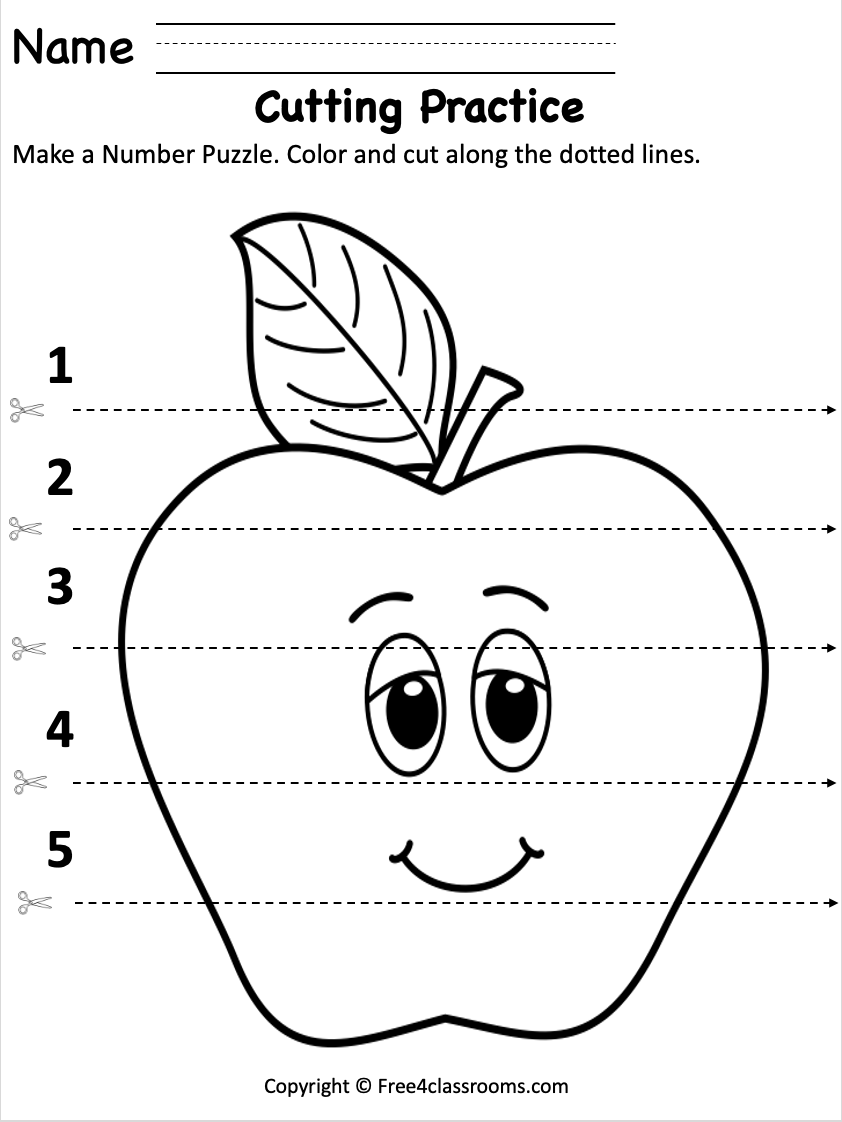 Cutting Activities For Preschoolers Printable
