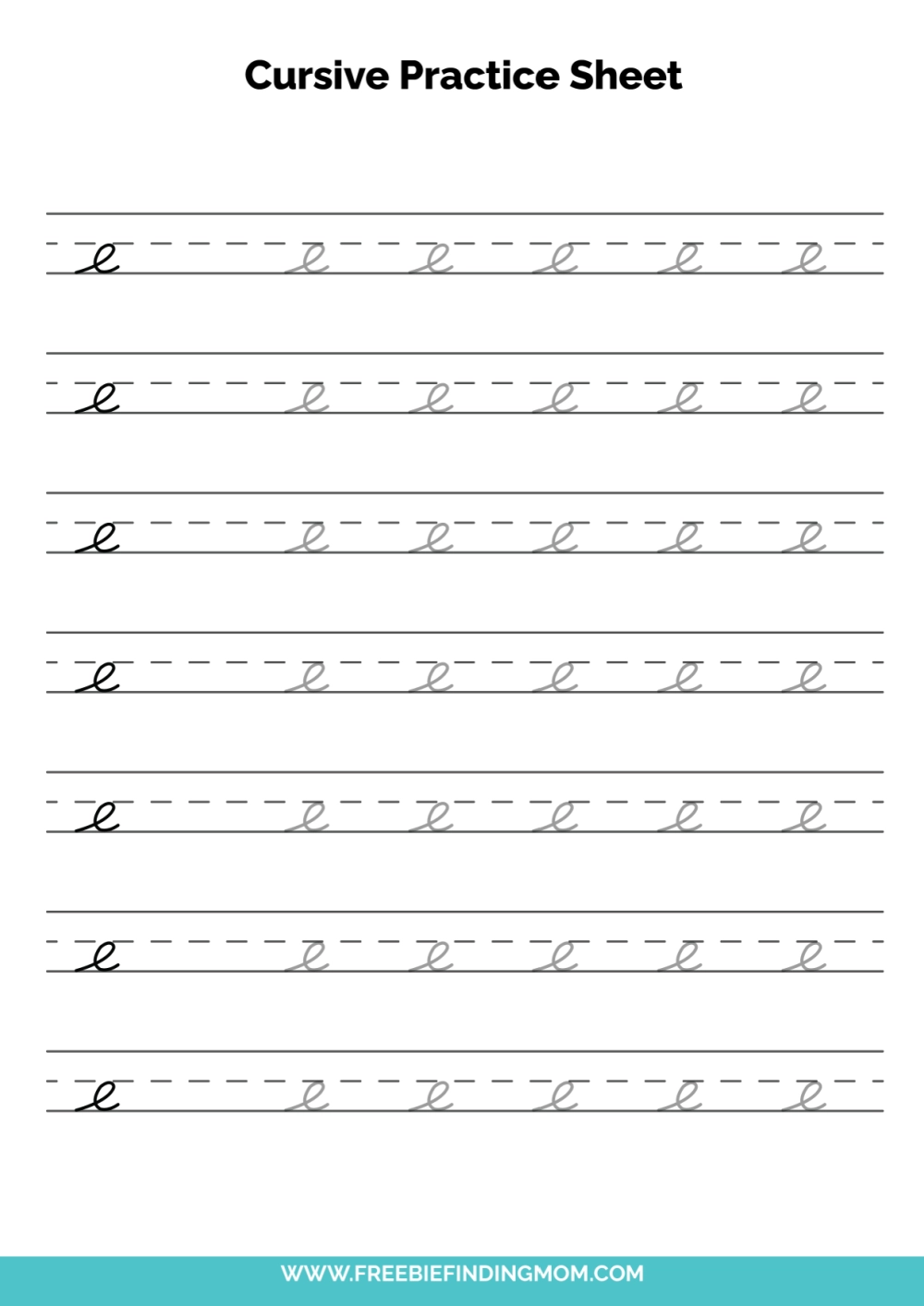 Printable Cursive Letters Worksheet