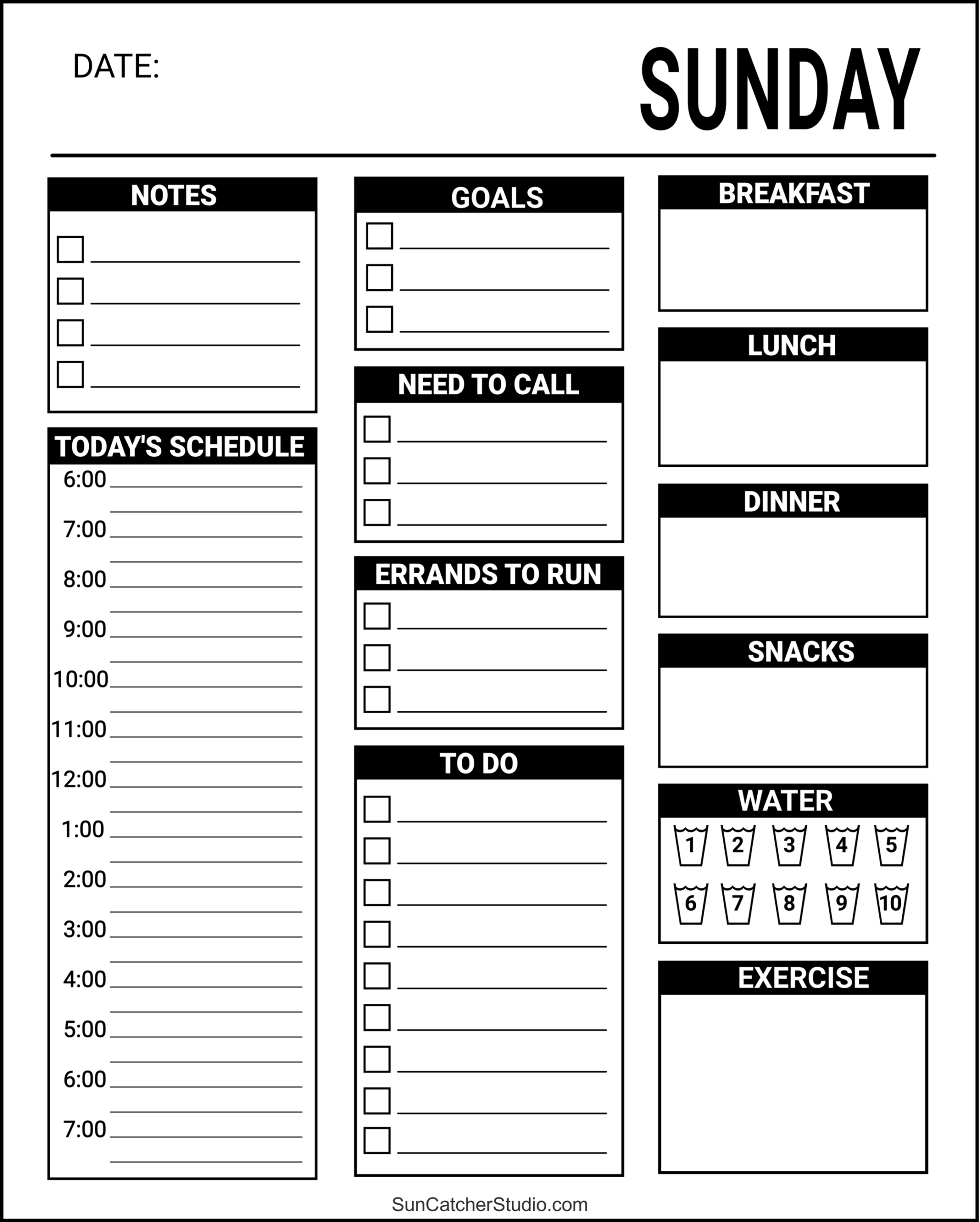 Free Printable Daily Planner Templates PDF Format Free 
