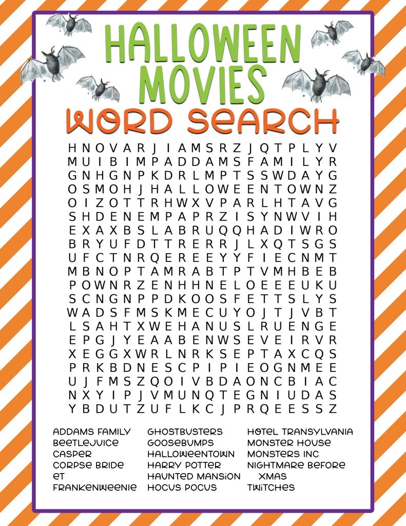 Halloween Word Search Free Printable