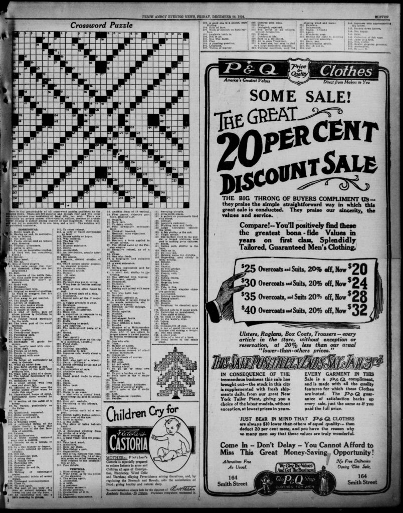 Free Printable Crossword Puzzles Newspaper