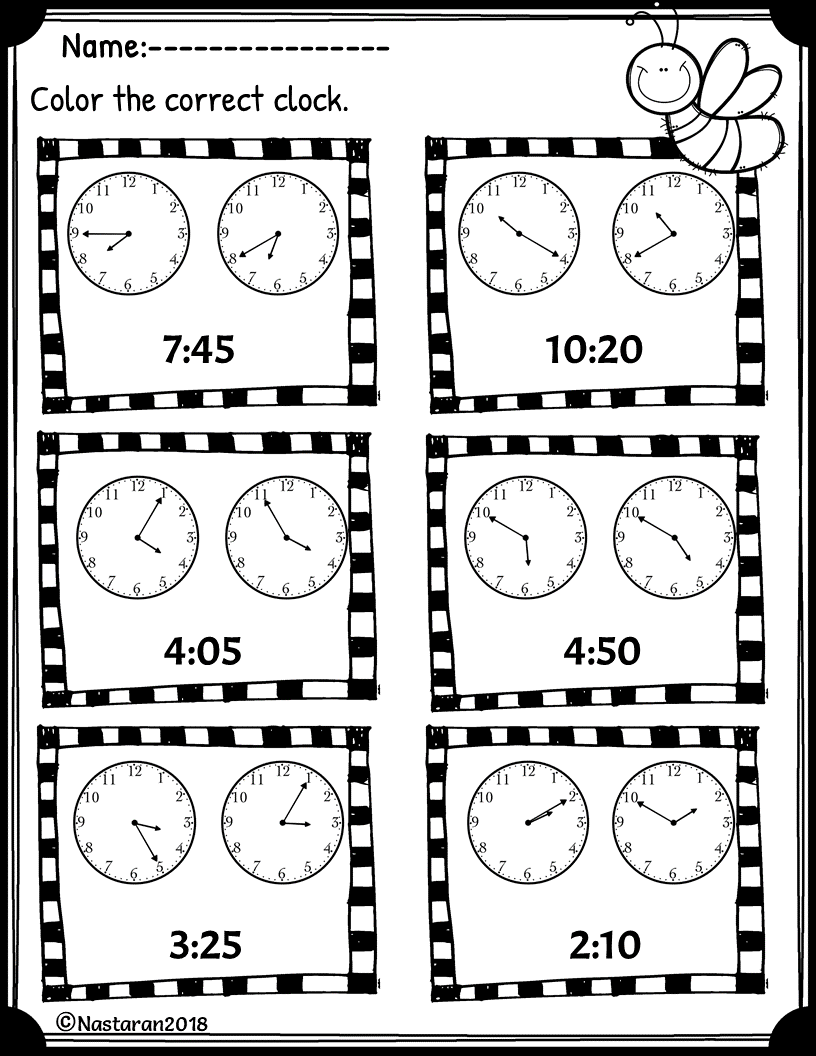 Free Preschool Printable Worksheets Clock