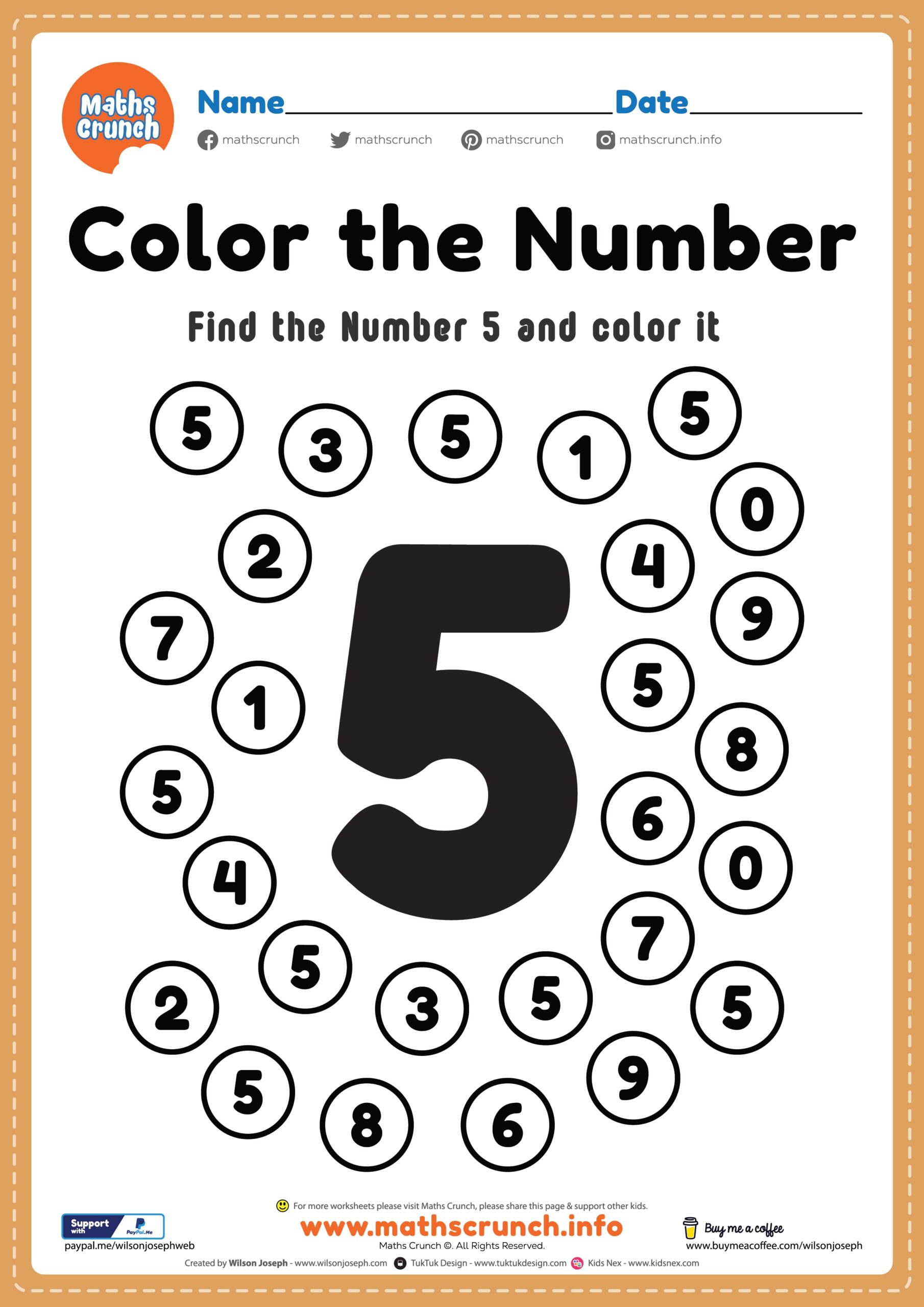 Free Printable Number 5 Worksheets Preschool