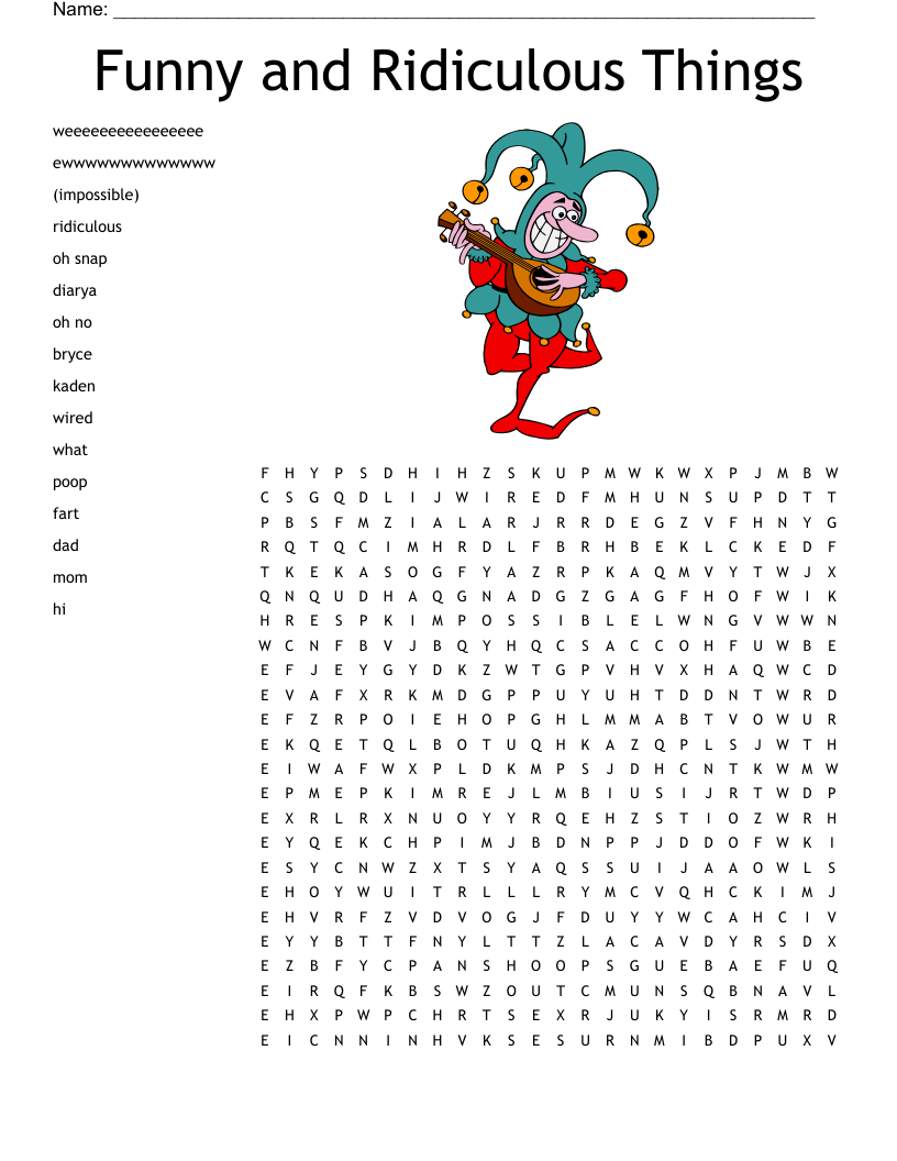 Funny Printable Word Search