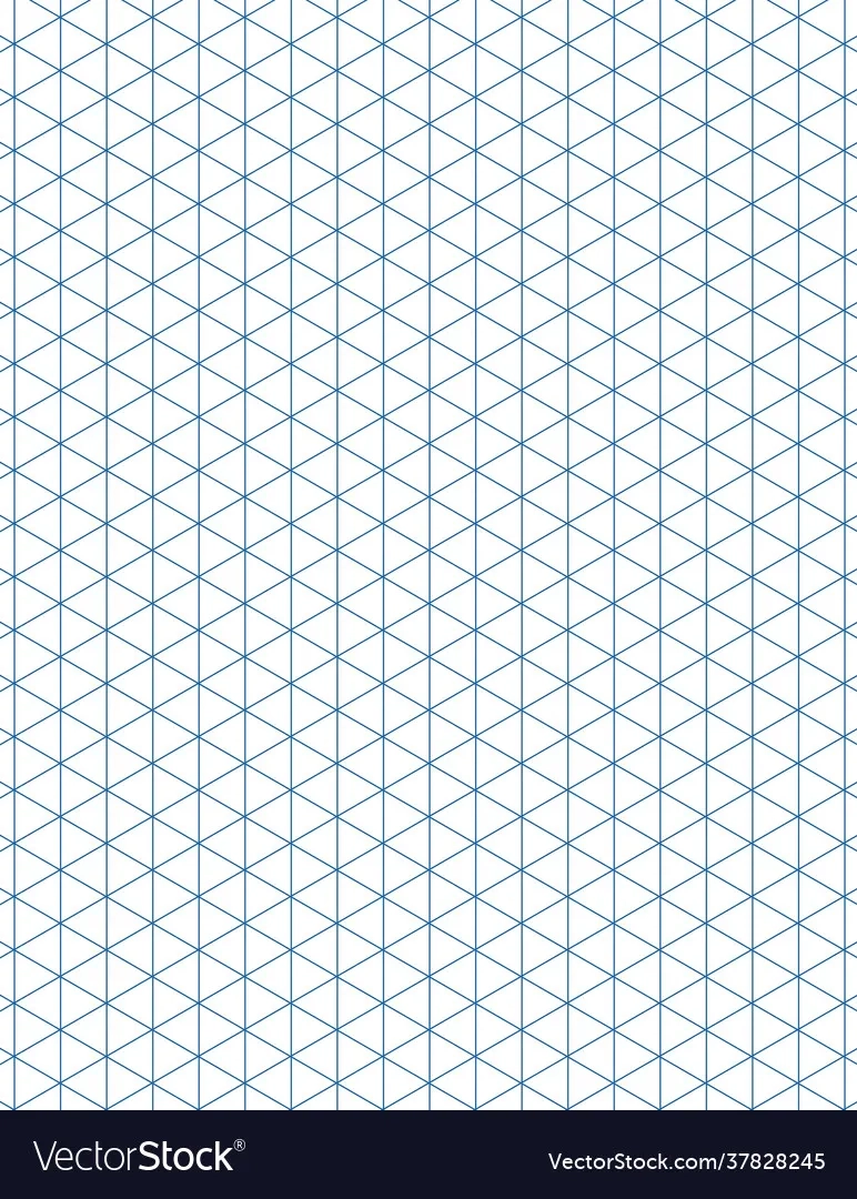 Graph Paper Printable Isometric Color Grid Royalty Free Vector 