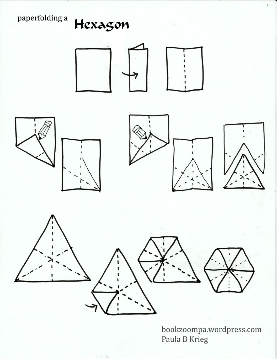 Hexagon Via Paper Folding Playful Bookbinding And Paper Works