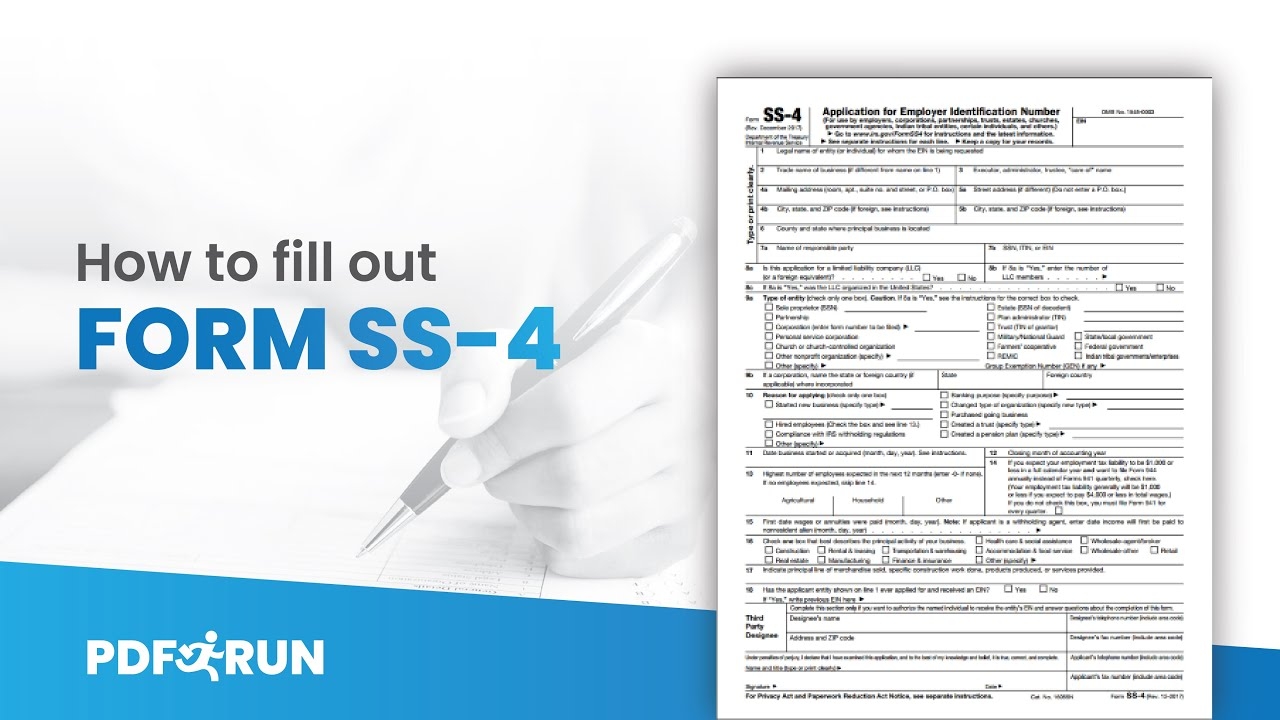 Irs Form Ss-4 Fillable