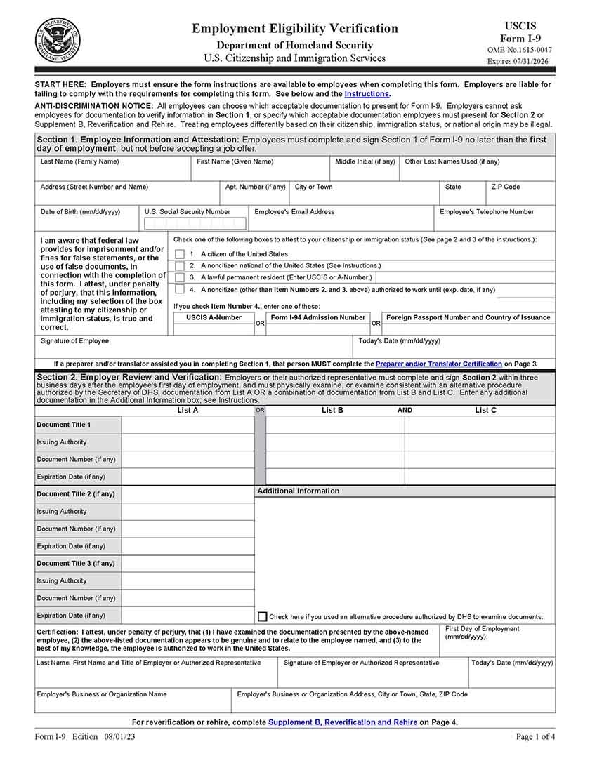 Irs I9 2024 Form Printable