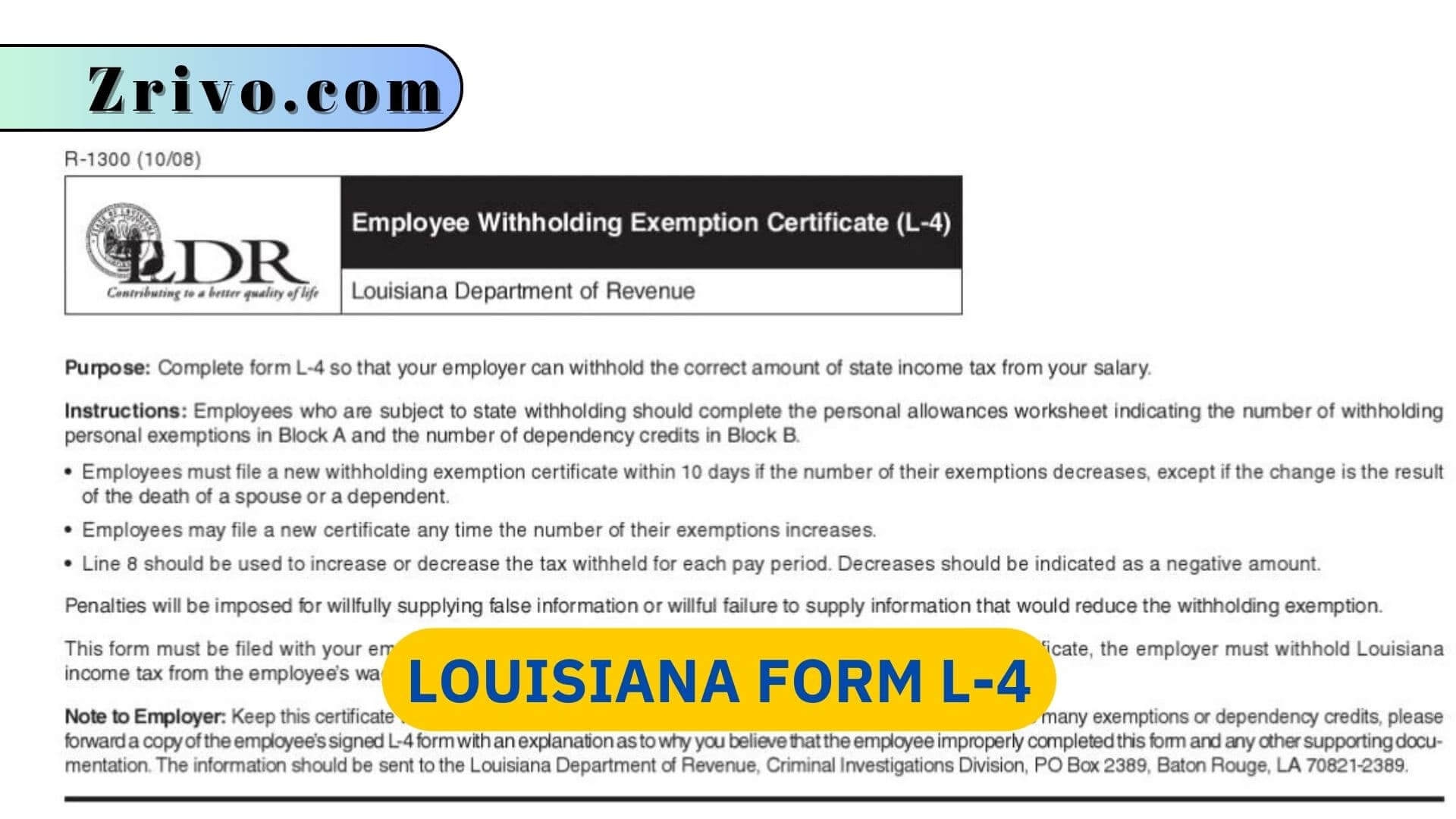 Louisiana Form L 4