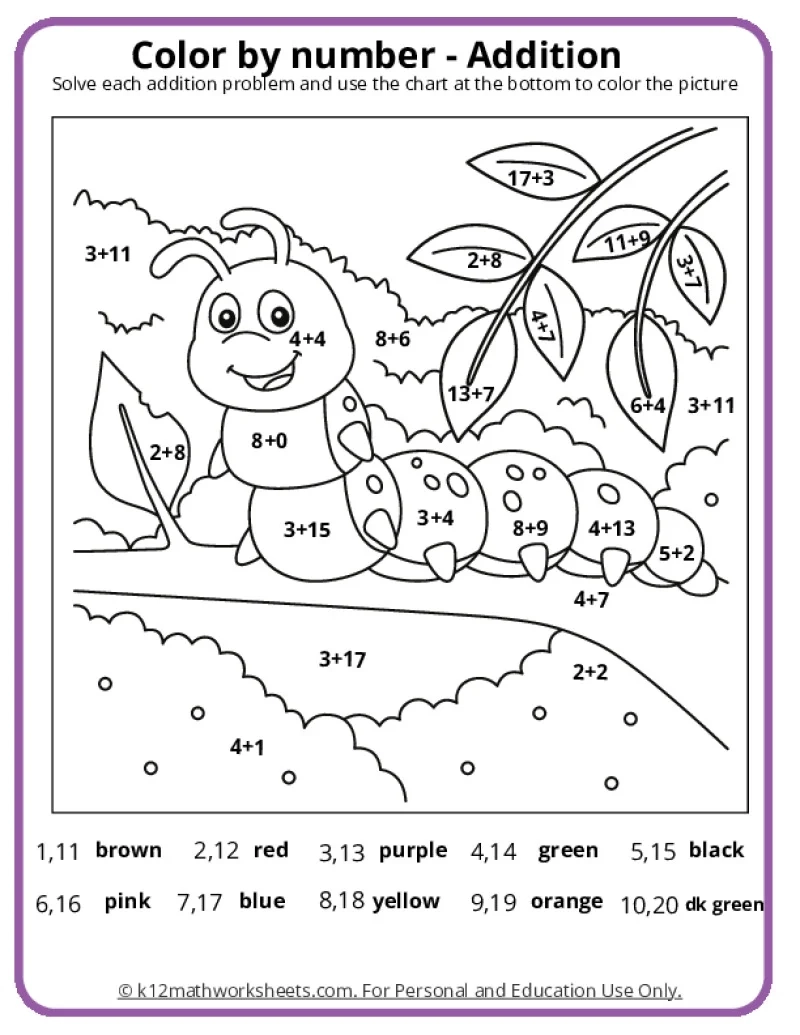 Color By Number Puzzles Printable