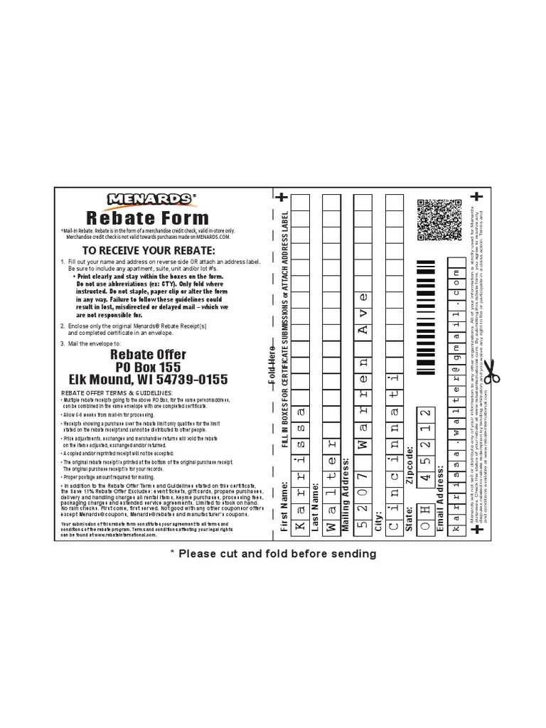 Menards Rebate Forms Printable 2020