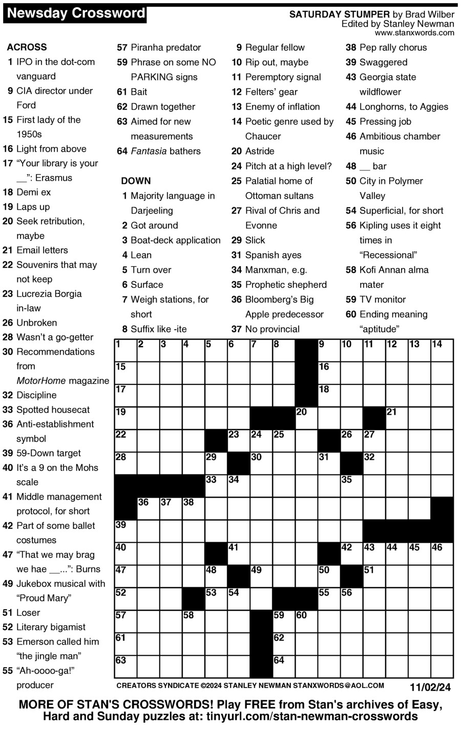 Free Printable Crossword Puzzles 2024