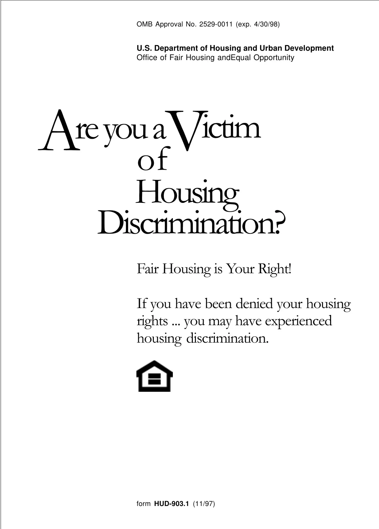 Hud Form 903 Complaint