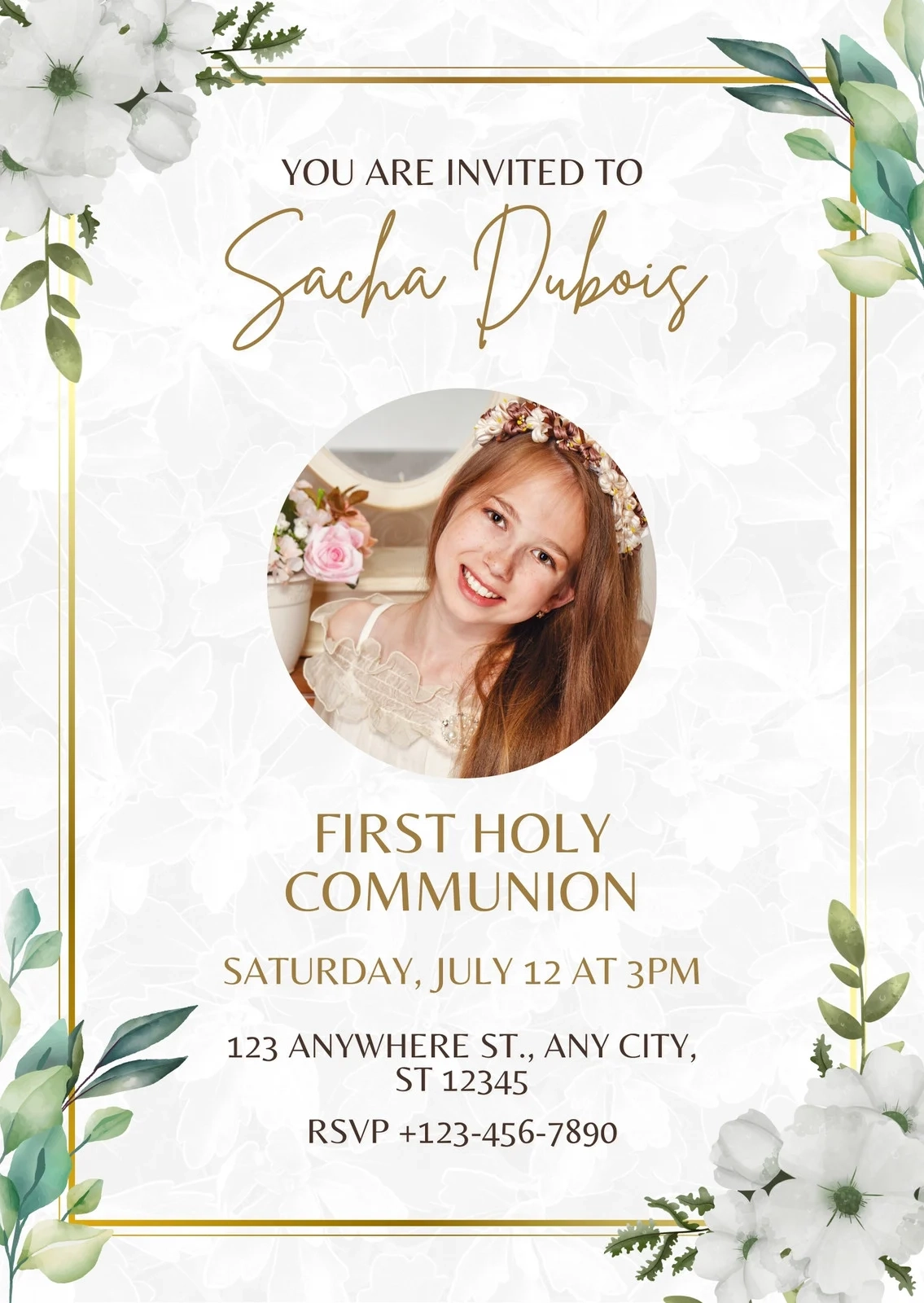 Page 4 Free Custom Printable First Communion Invitation 