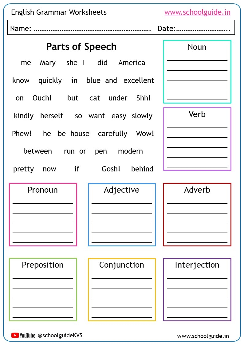 Free Printable Fifth Grade Worksheets Grammar