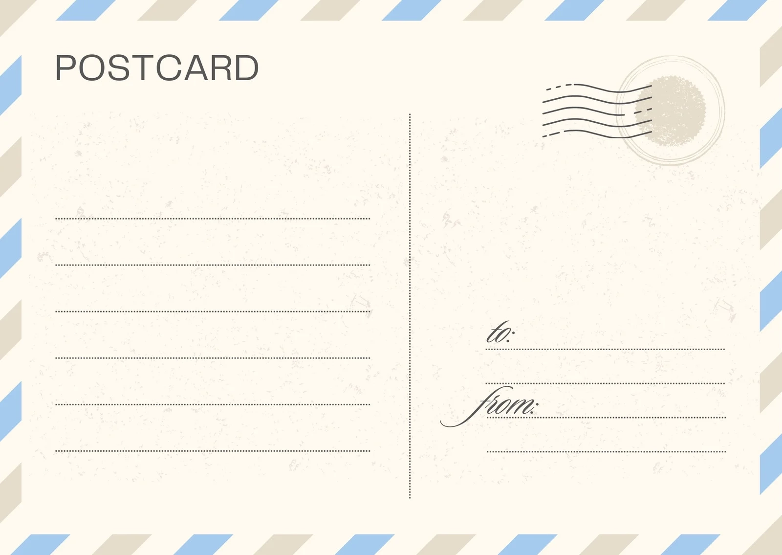Free Printable Postcard Template