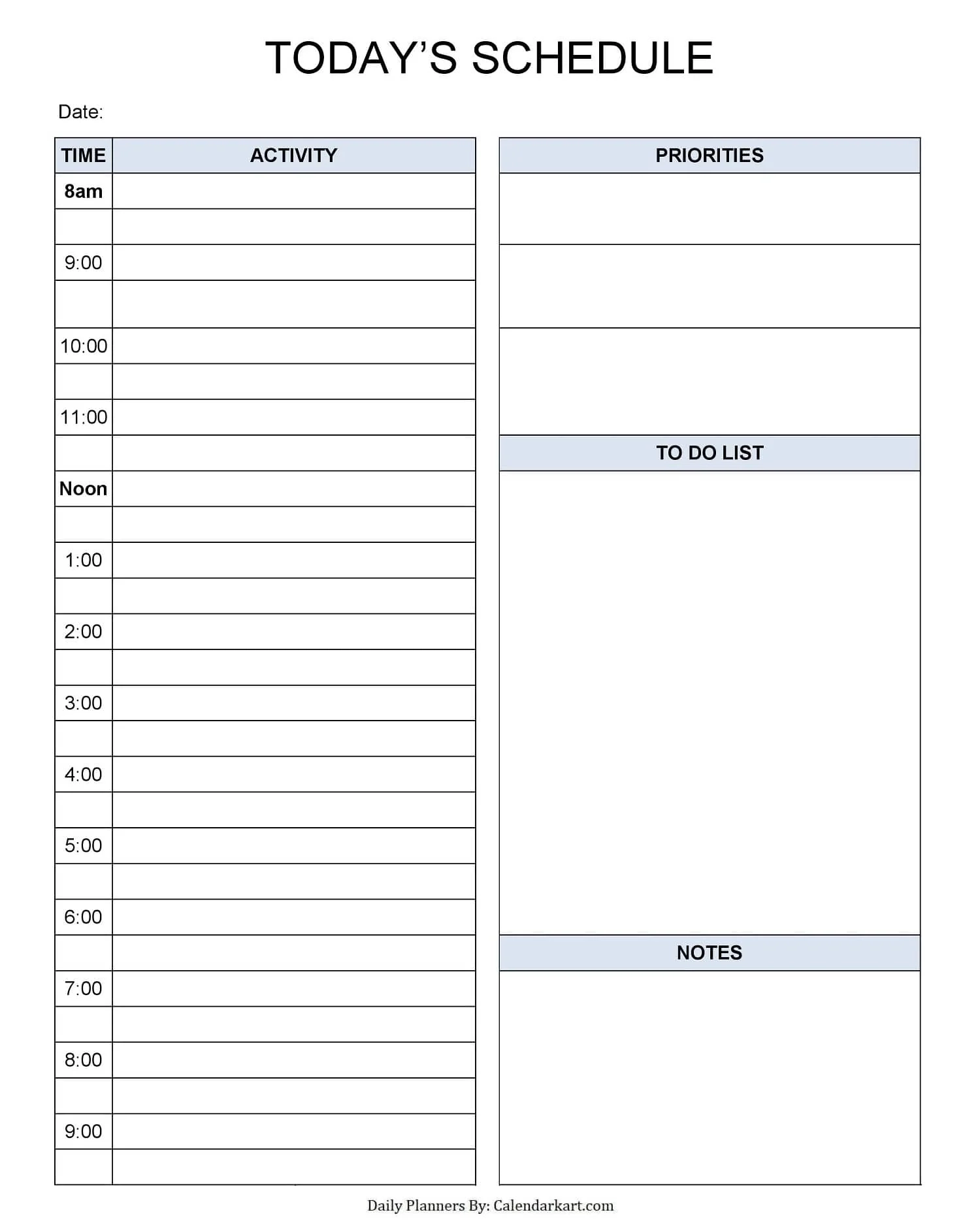 Planner Template Printable