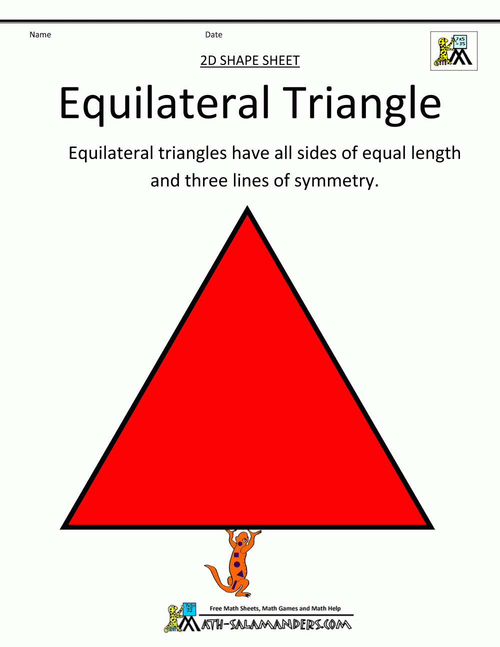 Printable Triangle Shapes For Kids