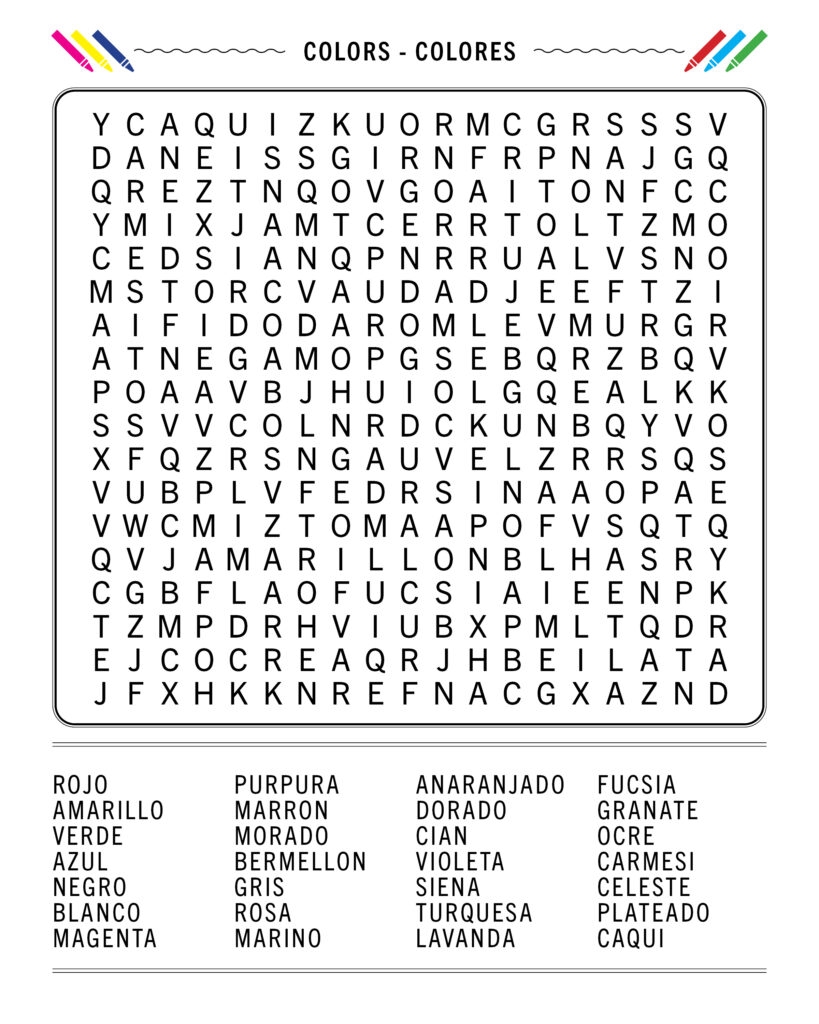 Free Printable Spanish Colors Worksheet Pdf