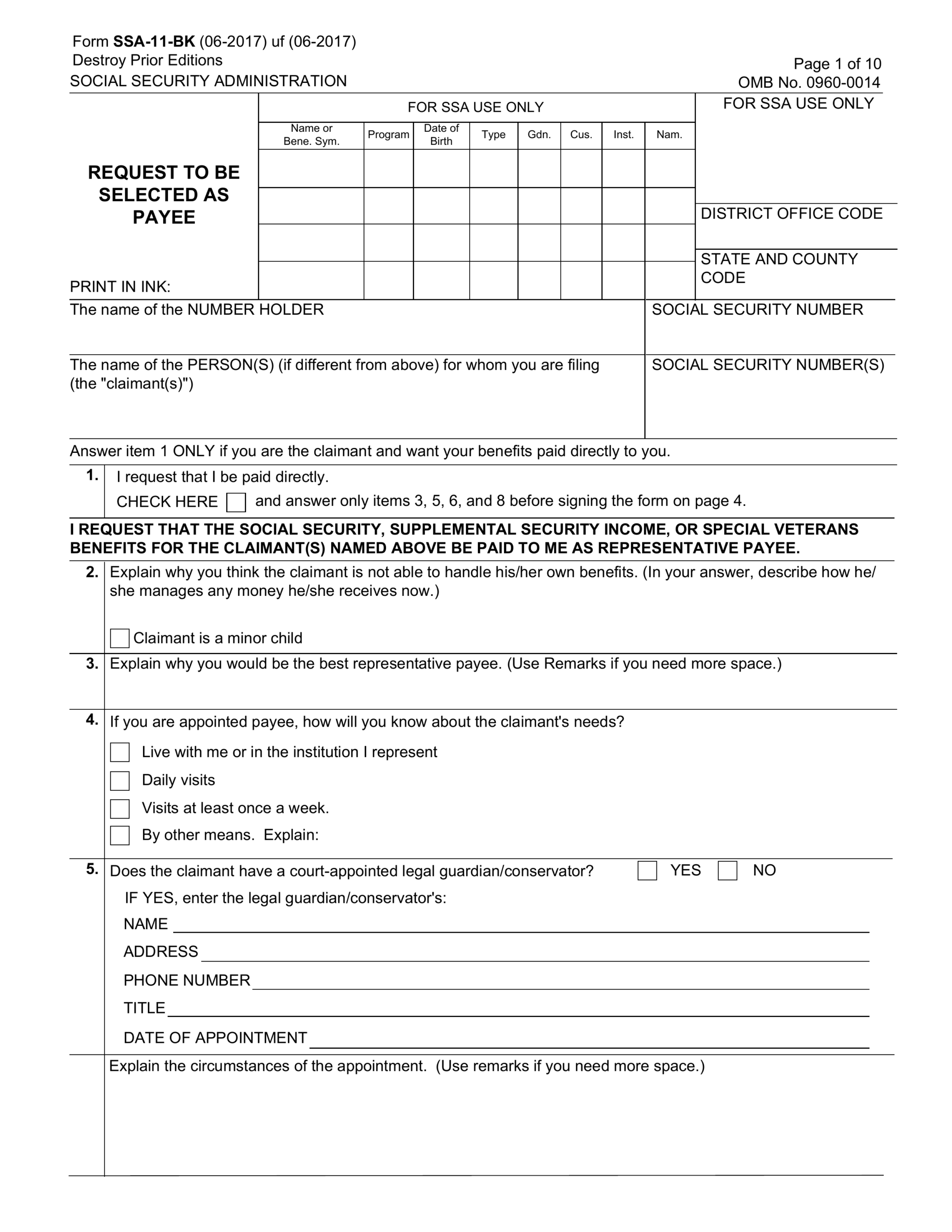 Ssa Form 2024
