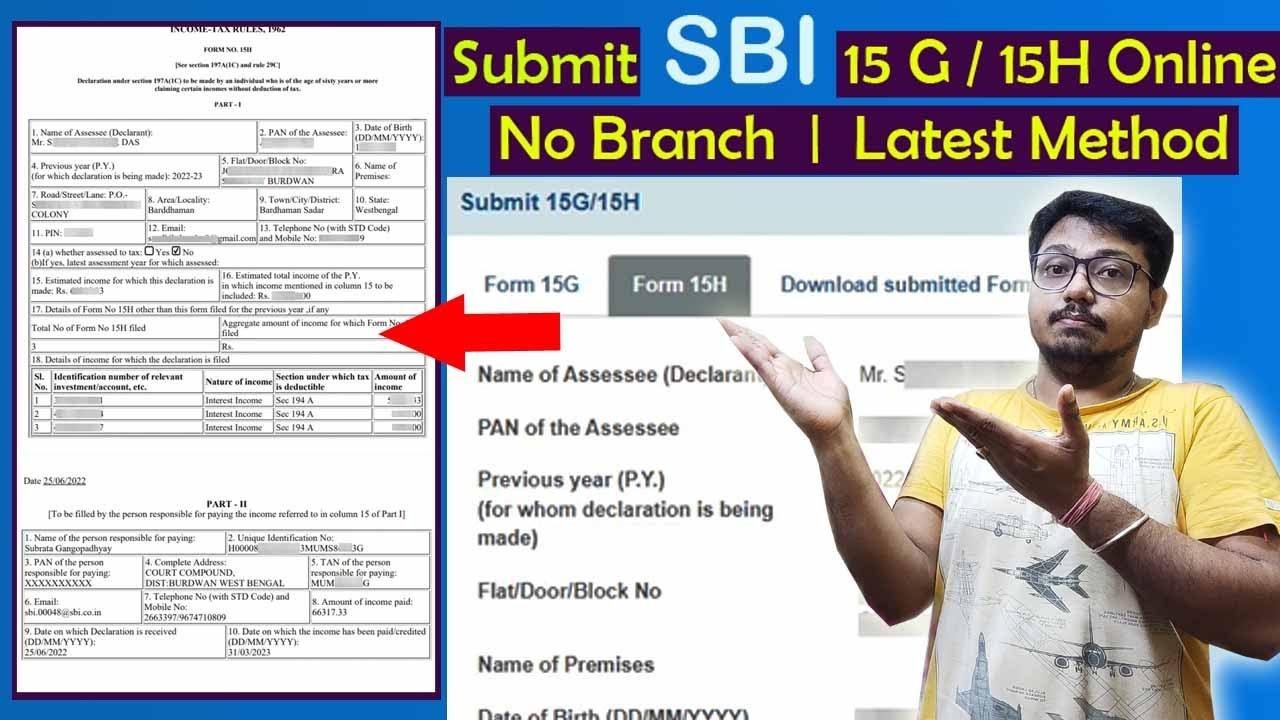 Submit SBI 15G 15H Form Totally Online In 5 Min Generate SBI Form 15G 15H Online Latest Method 