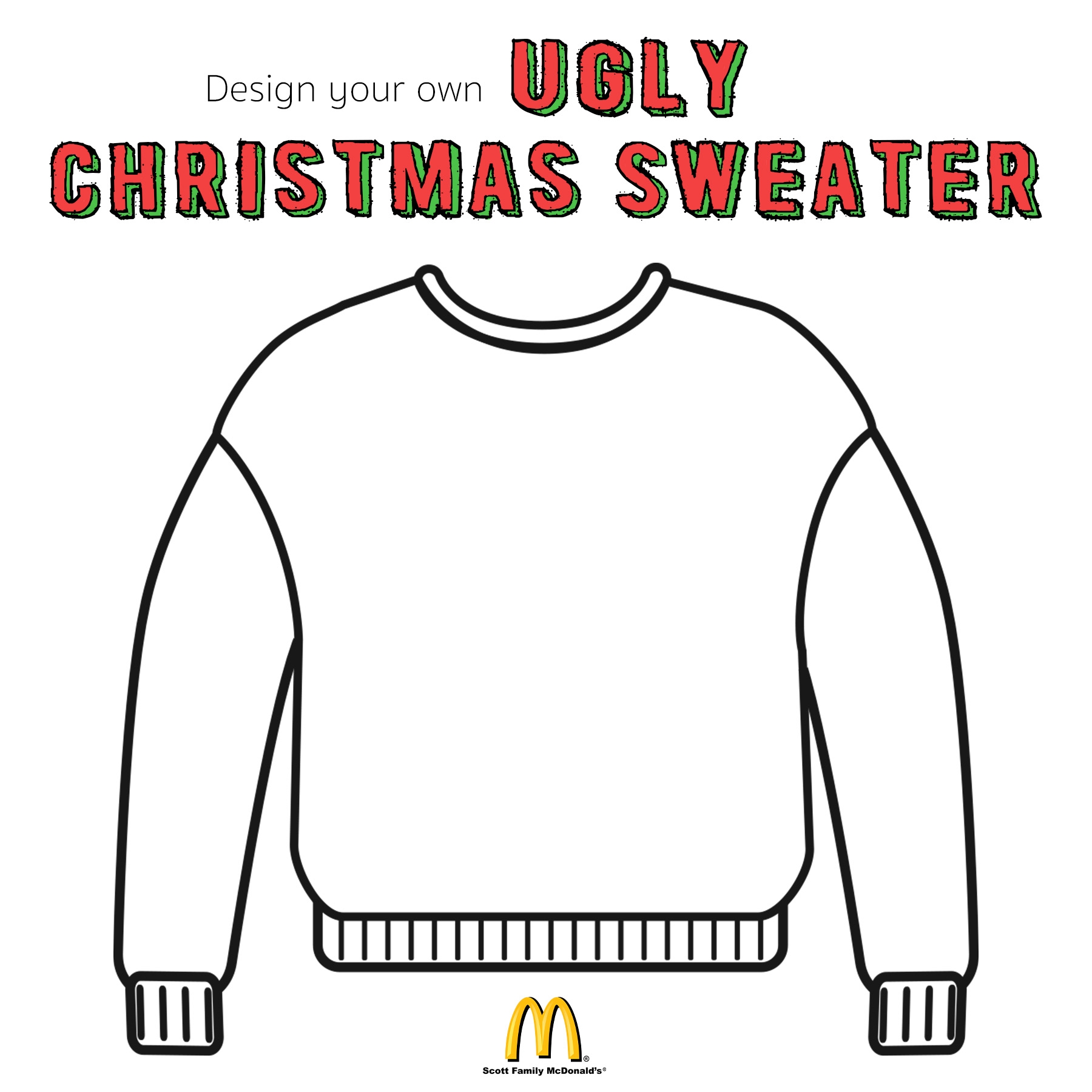 Ugly Sweater Template Scott Family McDonalds
