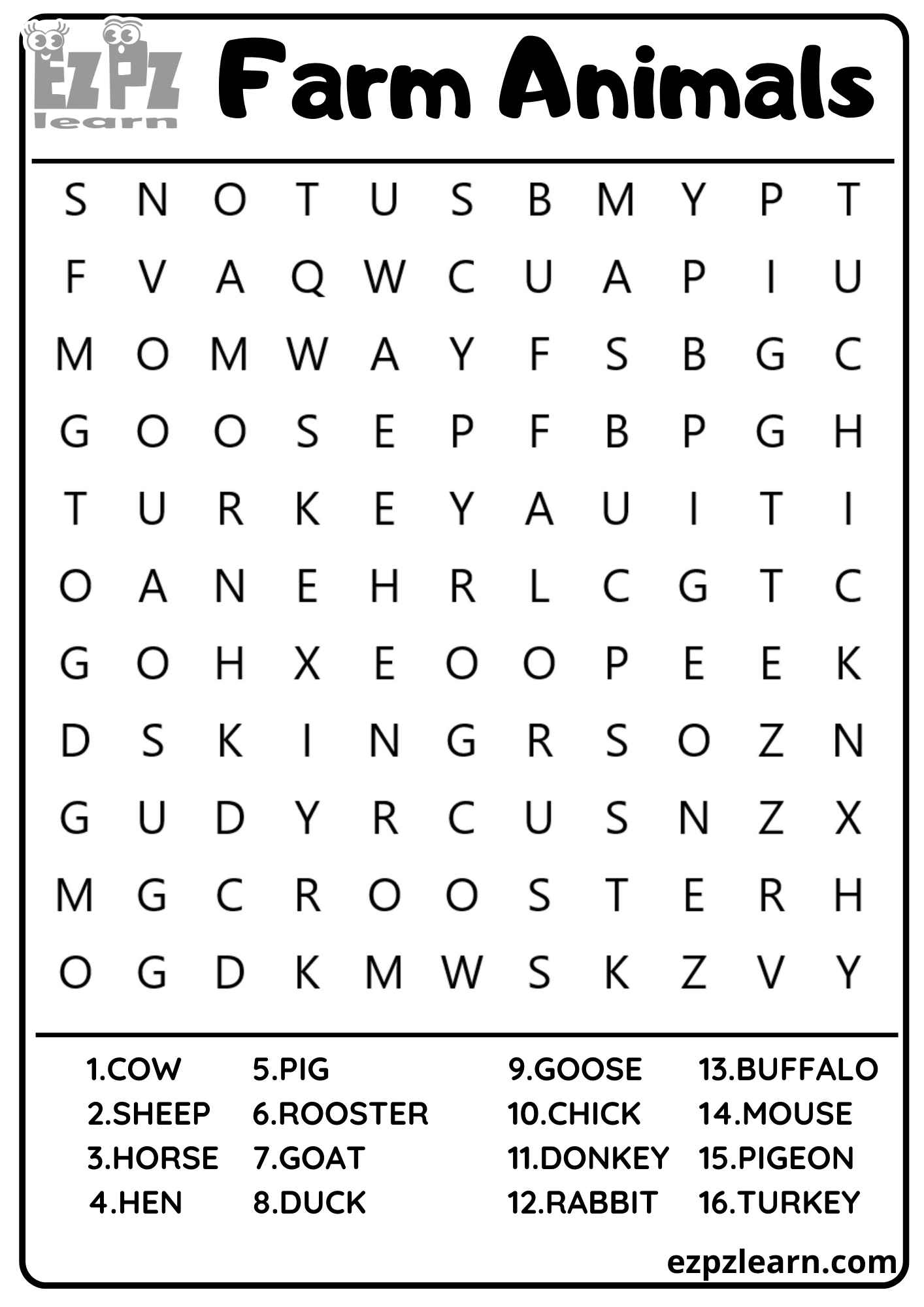 Word Search Ezpzlearn