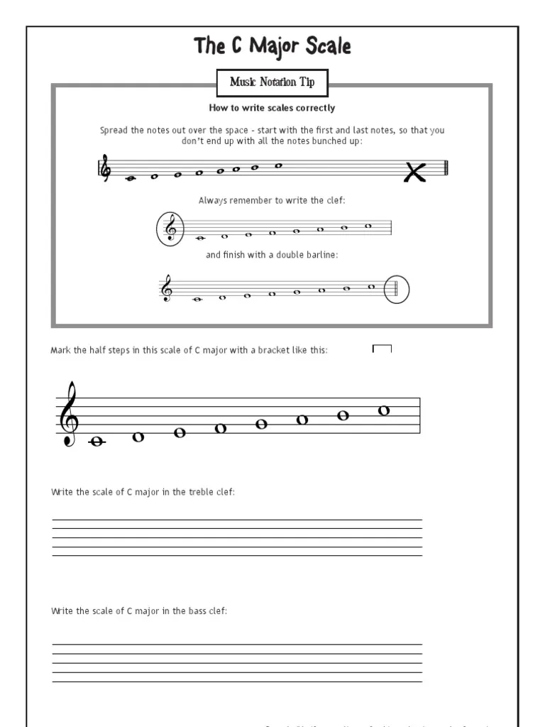 07 C Major Scale Worksheet PDF Home amp Garden