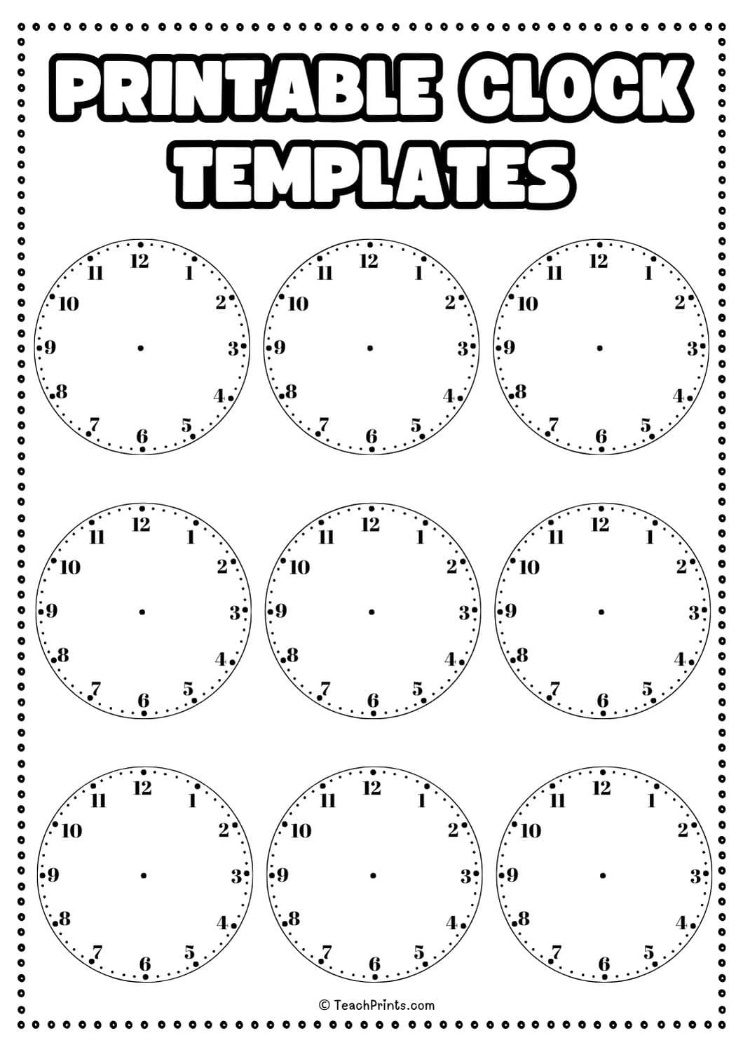 Printable Clock Template