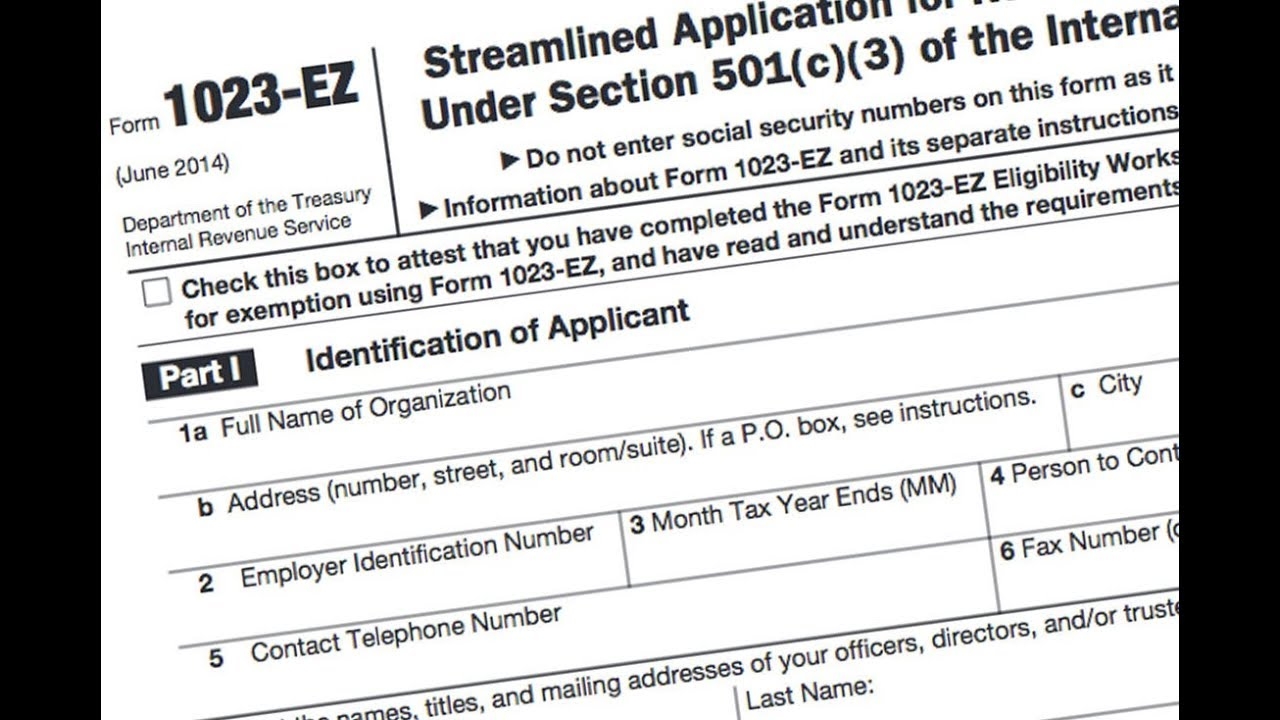 Irs Form 1023-Ez