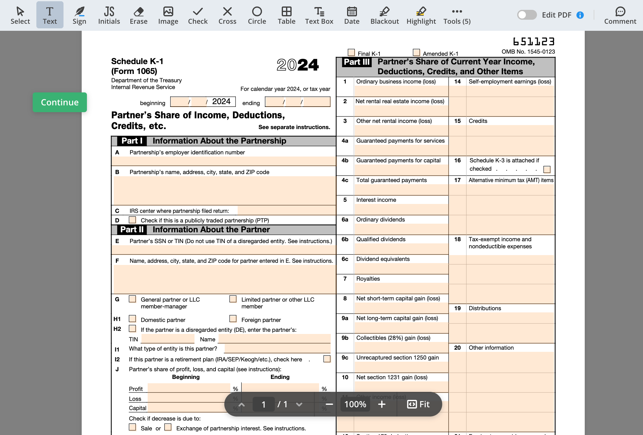 Irs Form 1065 K-1 Instructions 2024
