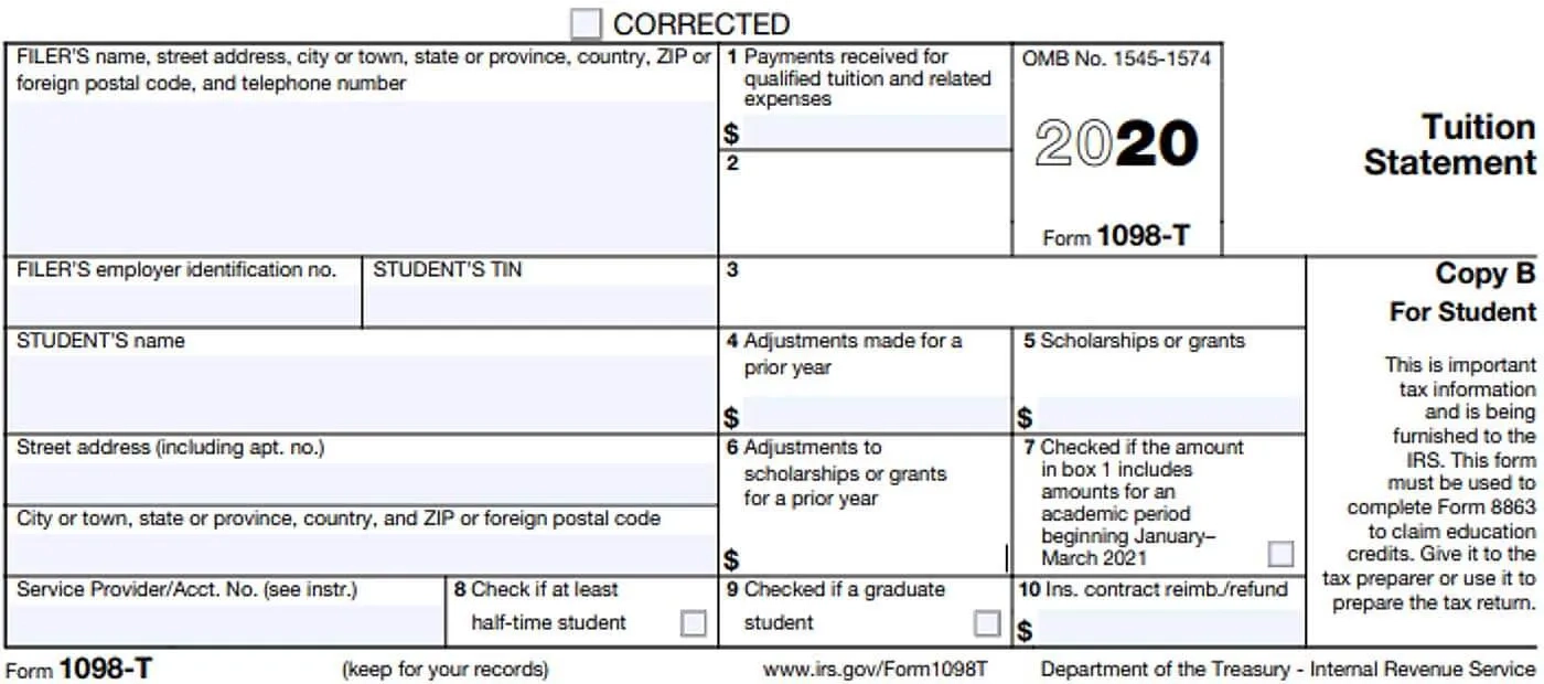 1098T Form Elgin Community College ECC 