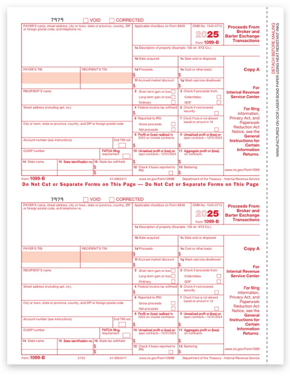 1099B Forms For Broker Transactions IRS Copy A DiscountTaxForms