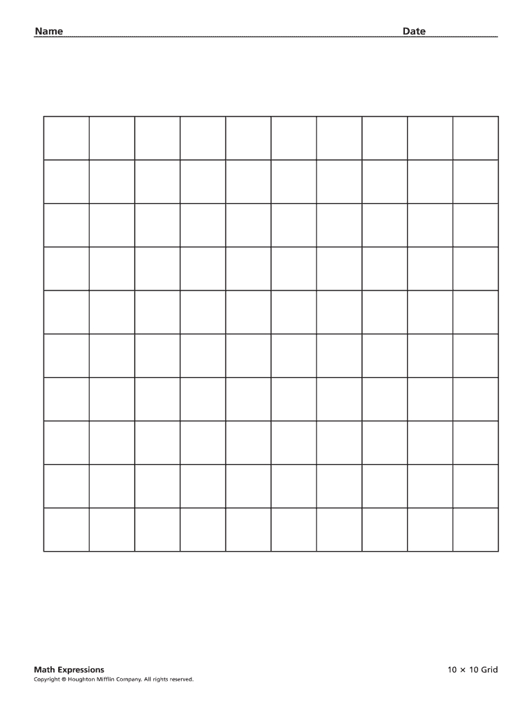 10x10 Graph Paper Free Printable