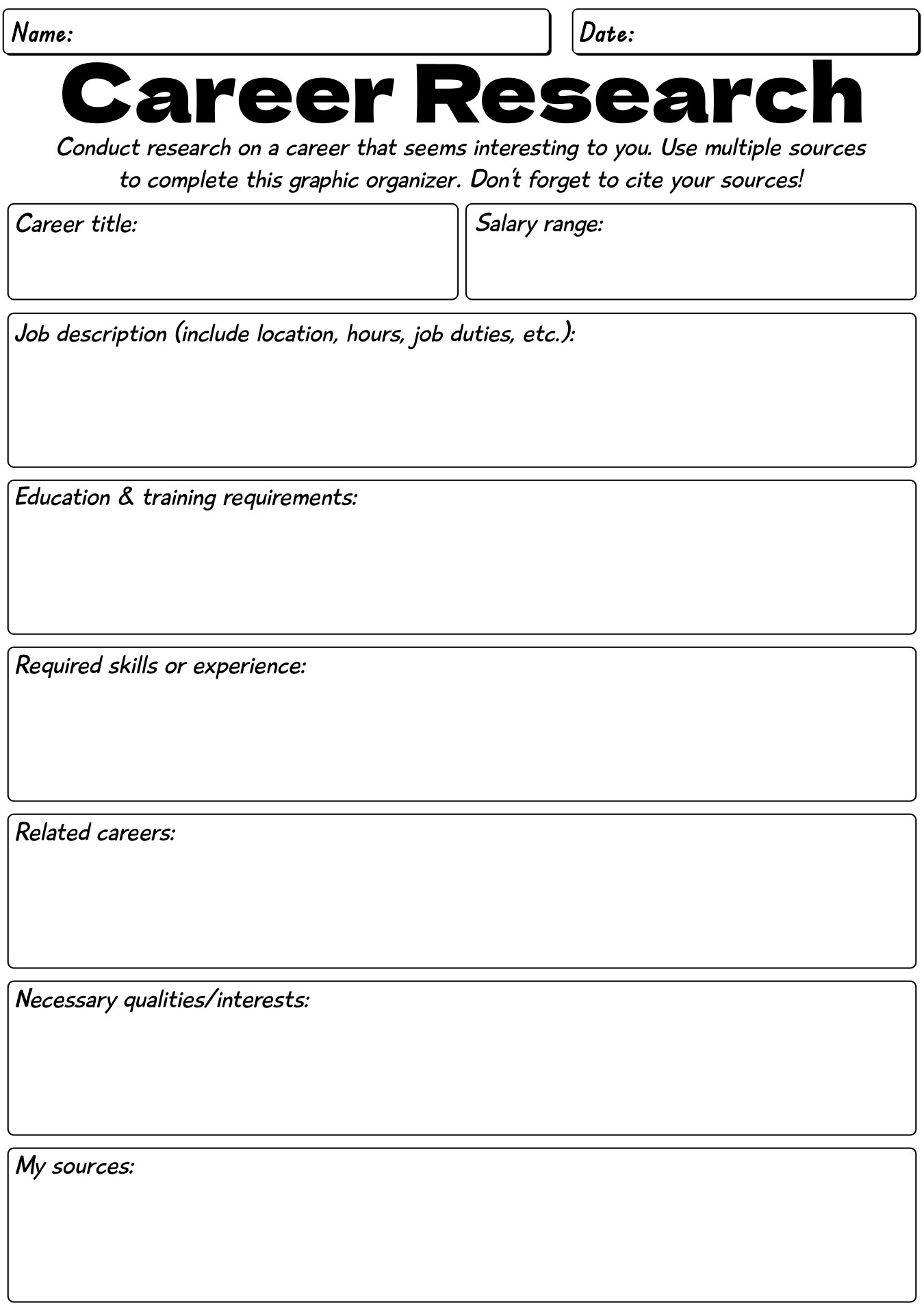 12 Career Exploration Printable Worksheets Free PDF At 