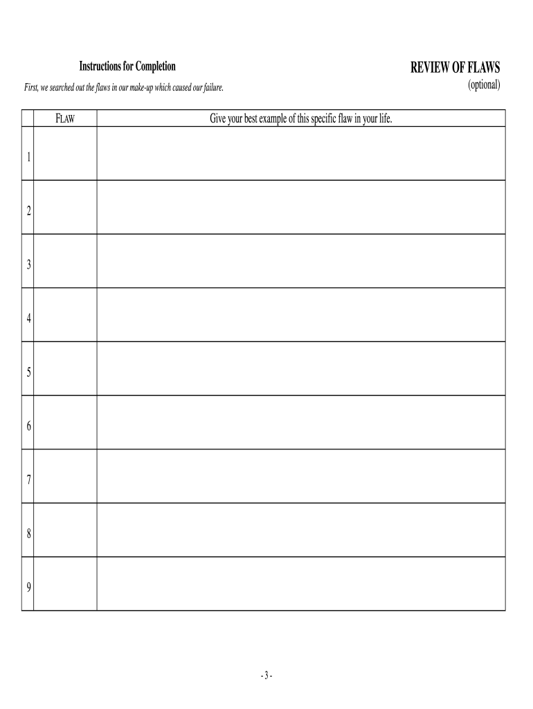 12Step Fourth Step Inventory Form Fill Online Printable 