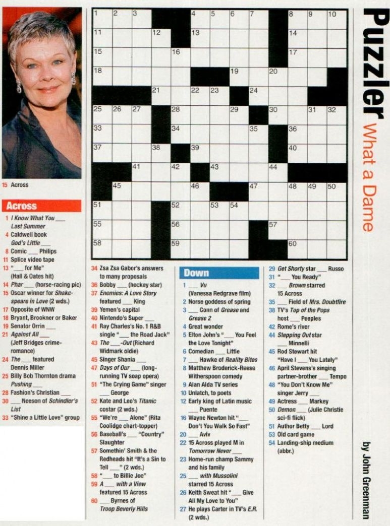 Free Printable People Magazine Crosswords