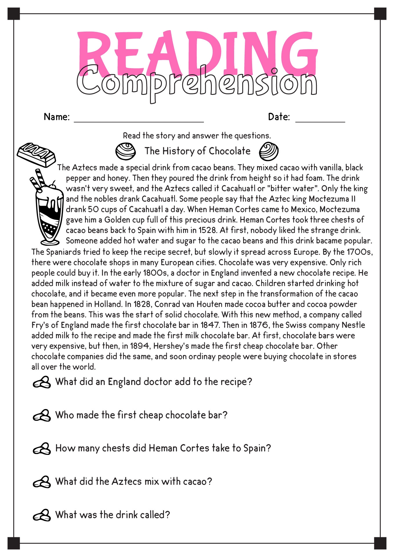 7th Grade Reading Worksheets Free Printable