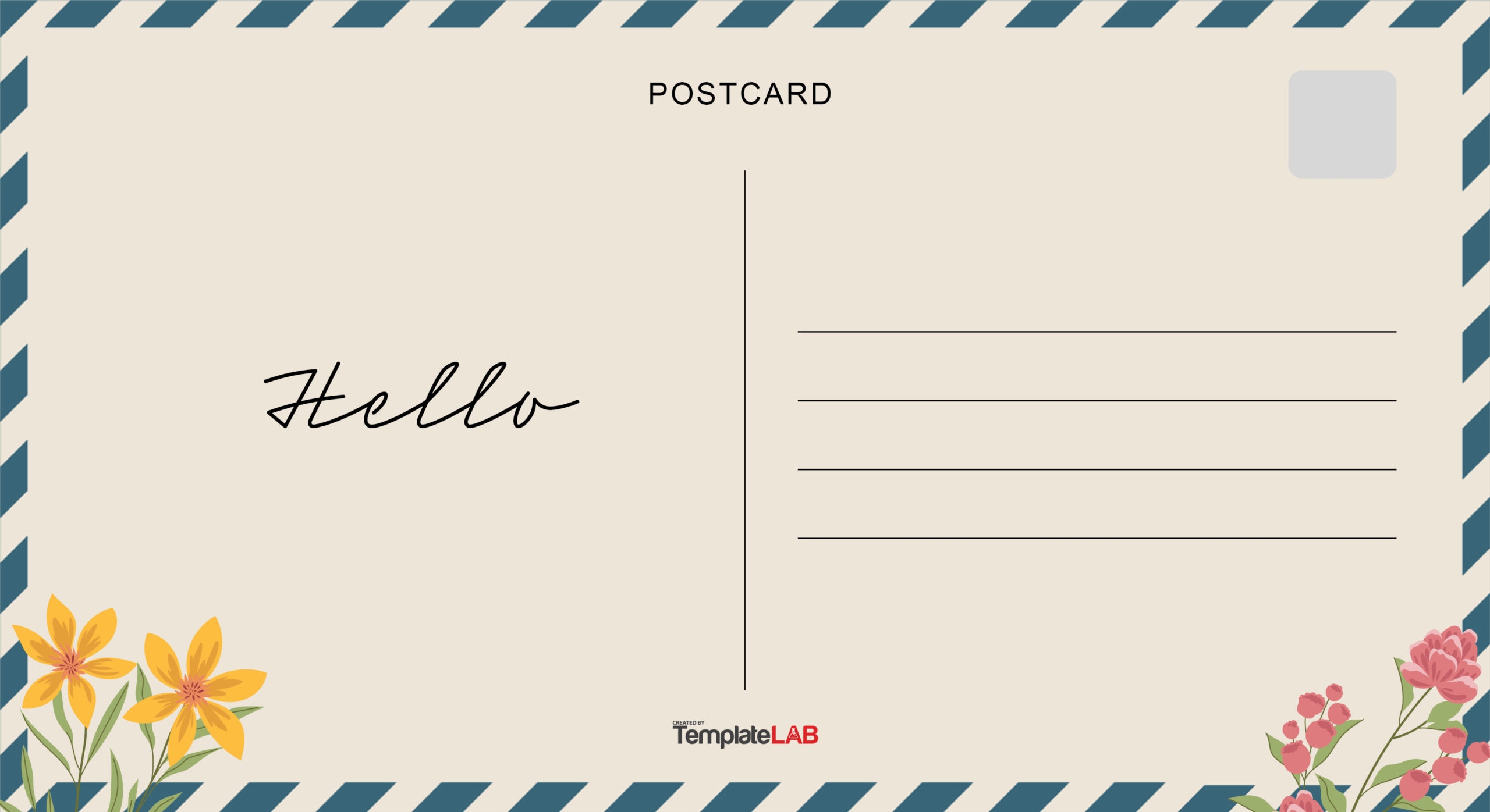 Postcard Template Printable Pdf
