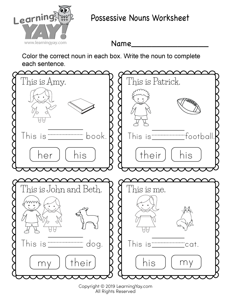 Printable Language Arts Worksheets
